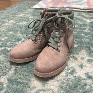 Trendy Pink and Green Boots size 9